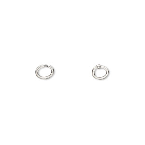 Loop Lock&#153;, JBB Findings, antique silver-plated brass, 5x4mm oval. Sold per pkg of 4.