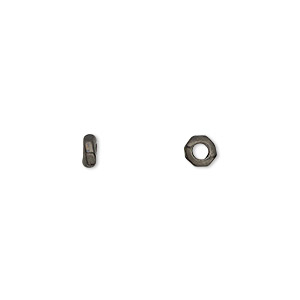 Bead, TierraCast&reg;, black-plated pewter (tin-based alloy), 4x2mm-5x2mm nugget rondelle. Sold per pkg of 100.