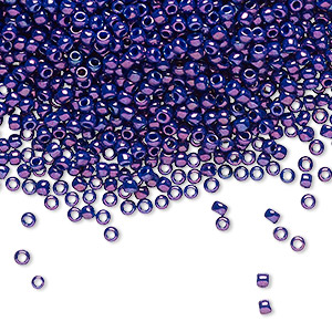 Seed bead, TOHO BEADS&reg;, glass, opaque higher metallic grape, (TR-11-461), #11 round. Sold per 7.5-gram pkg.