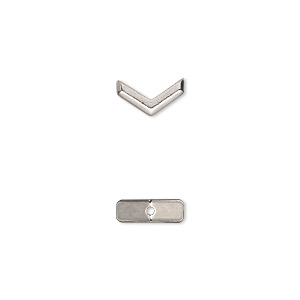 Bead, TierraCast&reg;, &quot;Make a Statement&quot; collection, white bronze-plated pewter (tin-based alloy), 10x5.5mm faceted chevron with geometry theme. Sold per pkg of 20.