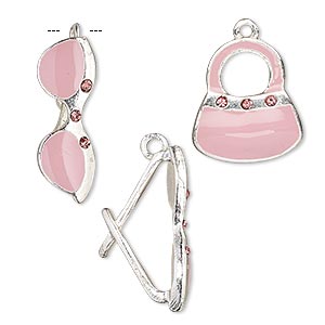 Charms Enameled Metals Pinks