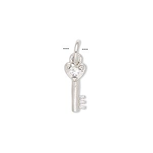 Charms Imitation rhodium-finished Silver Colored
