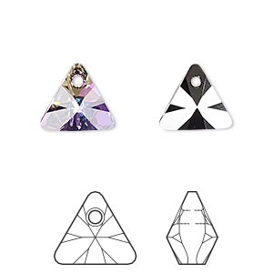 Drop, Crystal Passions&reg;, crystal vitrail light P, 12mm mini triangle pendant (6628). Sold per pkg of 12.
