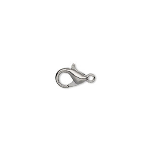 Clasp, lobster claw, gunmetal-plated &quot;pewter&quot; (zinc-based alloy), 10x6mm. Sold per pkg of 10.