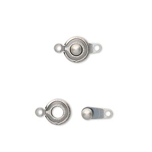 Snap Button Clasps Silver Plated/Finished Silver Colored