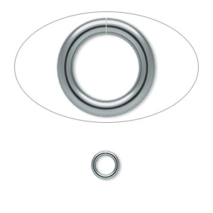 Jump ring, gunmetal-plated brass, 6mm round, 4.2mm inside diameter, 18 gauge. Sold per pkg of 500.
