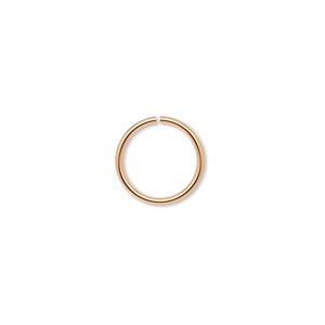 Jump ring, gold-plated brass, 12mm round, 10mm inside diameter, 18 gauge. Sold per pkg of 1,000.