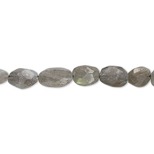 Bead, labradorite (natural), 7x5mm-11x9mm hand-cut faceted puffed oval, C grade, Mohs hardness 6 to 6-1/2. Sold per 13-inch strand.