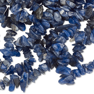 Bead, sodalite (natural), small chip, Mohs hardness 5 to 6. Sold per 36-inch strand.
