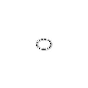 Jump ring, silver-plated brass, 8x6mm oval, 6.2x4.1mm inside diameter, 18 gauge. Sold per pkg of 1,000.