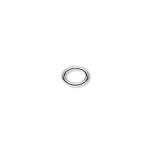Jump ring, silver-plated brass, 8x6mm oval, 5.7x3.6mm inside diameter, 16 gauge. Sold per pkg of 500.