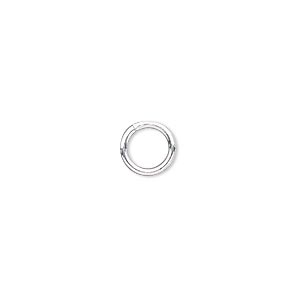 Jump ring, silver-plated brass, 8mm round, 5.4mm inside diameter, 16 ...