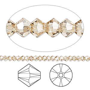 Beads Crystal Gold Colored