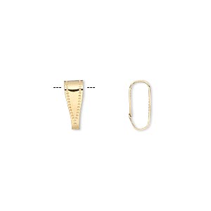 Bail, pendant, gold-plated brass, 10x4mm. Sold per pkg of 500.