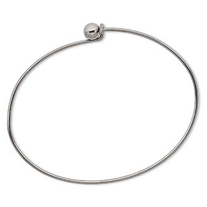 Bracelet, bangle, gunmetal-plated brass, 1.5mm wide oval with 5.5mm ...