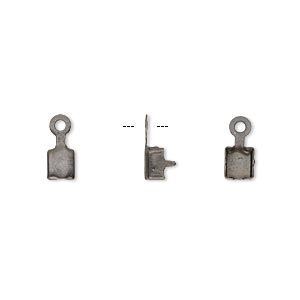 Ball chain connector, silver-finished steel, 11.5x6.5mm, fits 3.2mm ball  chain. Sold per pkg of 10.