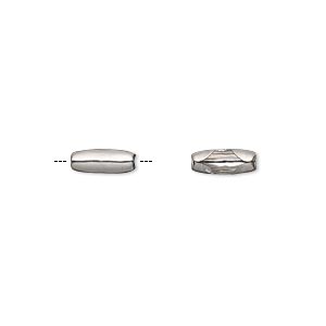 Connector, stainless steel, 9x3mm, fits 2.4mm ball chain. Sold per pkg of 100.