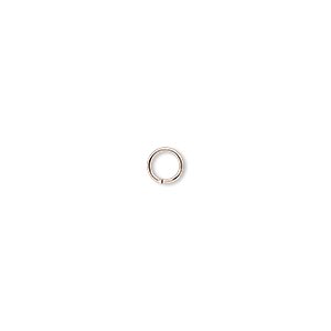 Jump ring, rose gold-plated brass, 5mm round, 20 gauge. Sold per pkg of ...