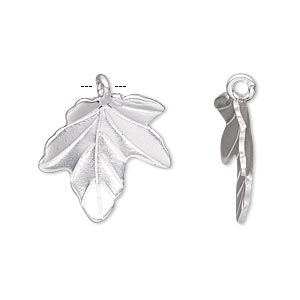 Charm, Hill Tribes, silver-plated copper, 20x19mm single-sided leaf. Sold individually.