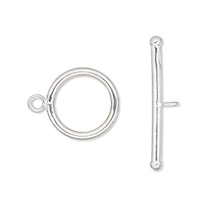 Clasp, toggle, sterling silver-filled, 16mm smooth round. Sold individually.