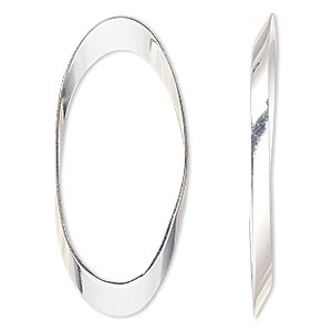 Focal, sterling silver-filled, 44x20mm open oval. Sold per pkg of 2.