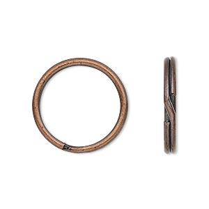 Split ring, antique copper-plated steel, 20mm round. Sold per pkg of 10.