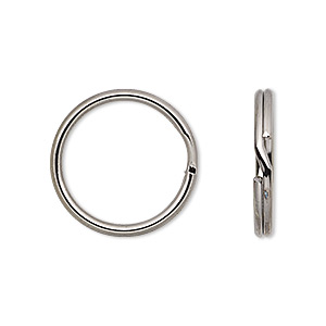 Split ring, gunmetal-plated steel, 20mm round. Sold per pkg of 10 ...