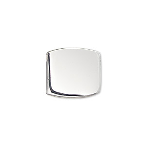 Spacer, silver-finished &quot;pewter&quot; (zinc-based alloy), 17x16mm 2-strand rectangle, fits up to 8mm bead. Sold individually.
