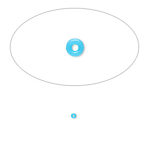 Component, Oh! Ring&#153;, silicone, neon blue, 1.5mm round with 0.5mm hole. Sold per pkg of 1,000.