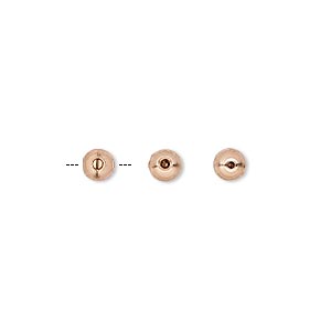 Crimp, Screw-Tite Crimps&#153;, copper-plated copper, 4mm round, for wire up to 0.024 inches. Sold per pkg of 12.