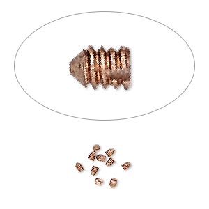 Screw, Screw-Tite Crimps&#153;, copper-plated copper, 2x1mm rectangle. Sold per pkg of 10.