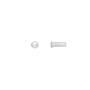 Rivet, antiqued brass, 5.5x5mm with 3mm shank and 2.5mm inside diameter,  fits 3.5-5mm hole. Sold per pkg of 50. - Fire Mountain Gems and Beads