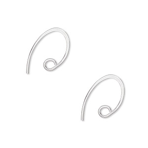 Ear wire, Hill Tribes, fine silver, 13mm oval with open loop, 19 gauge. Sold per pair.