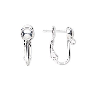 Leverback Earring Findings Silver Plated/Finished Silver Colored