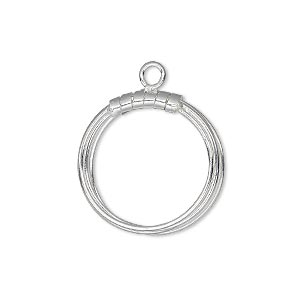 Drop, Hill Tribes, silver-plated brass, 21mm wrapped open loop. Sold individually.