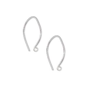 Ear wire, Hill Tribes, silver-plated brass, 18mm marquise with open loop, 22 gauge. Sold per pkg of 5 pairs.