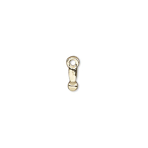 Charm, gold-finished &quot;pewter&quot; (zinc-based alloy), 7.5x3mm exclamation mark. Sold per pkg of 2.