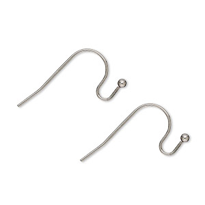 Ear wire, stainless steel, 8mm fishhook with 2mm ball, 21 gauge. Sold ...