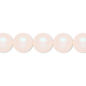 Pearl, Crystal Passions&reg;, pearlescent white, 10mm round (5810). Sold per pkg of 25.