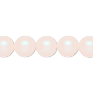 Pearl, Crystal Passions&reg; crystals, pearlescent white, 10mm round (5811). Sold per pkg of 25.