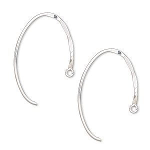 Ear wire, titanium, 19mm fishhook with open loop, 21 gauge. Sold per pkg of  5 pairs. - Fire Mountain Gems and Beads