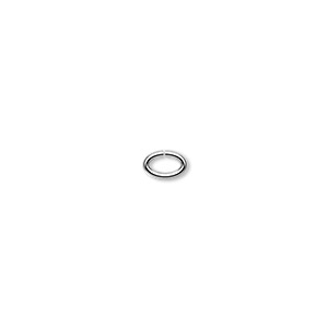 Jump ring, silver-plated brass, 6x4mm oval, 4.1x2mm inside diameter, 18 gauge. Sold per pkg of 1,000.