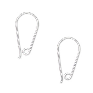 Hook Ear Wire Findings Silver Plated/Finished Silver Colored