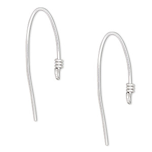 Ear wire, Hill Tribes, silver-plated brass, 22mm fishhook with closed ...