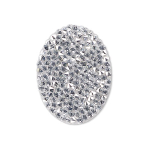 Iron-on transfer, Crystal Passions&reg; hotfix fine rocks, crystal CAL, 29x22mm oval (707487). Sold individually.