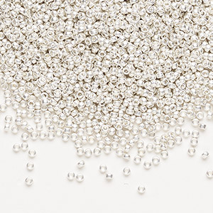 Seed bead, Delica®, glass, opaque black, (DBS0010), #15 round. Sold per  7.5-gram pkg. - Fire Mountain Gems and Beads