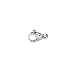 Clasp, lobster claw, stainless steel, 9x6mm shiny. Sold per pkg of 10.