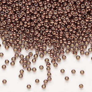Seed bead, Miyuki, glass, Duracoat&reg; galvanized dark mauve, (RR4213), #11 rocaille. Sold per 25-gram pkg.