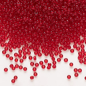 Seed bead, Preciosa Ornela, Czech glass, transparent ruby, #11 rocaille ...