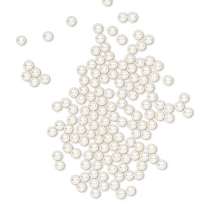 Pearl, Crystal Passions&reg;, cream, 2mm undrilled round (5809). Sold per pkg of 100.